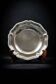 Round silver-plated metal plate with a scalloped edge – frieze of gadroons.