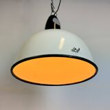 ndustrial Soviet White Enamel Pendant Lamp, 1960s