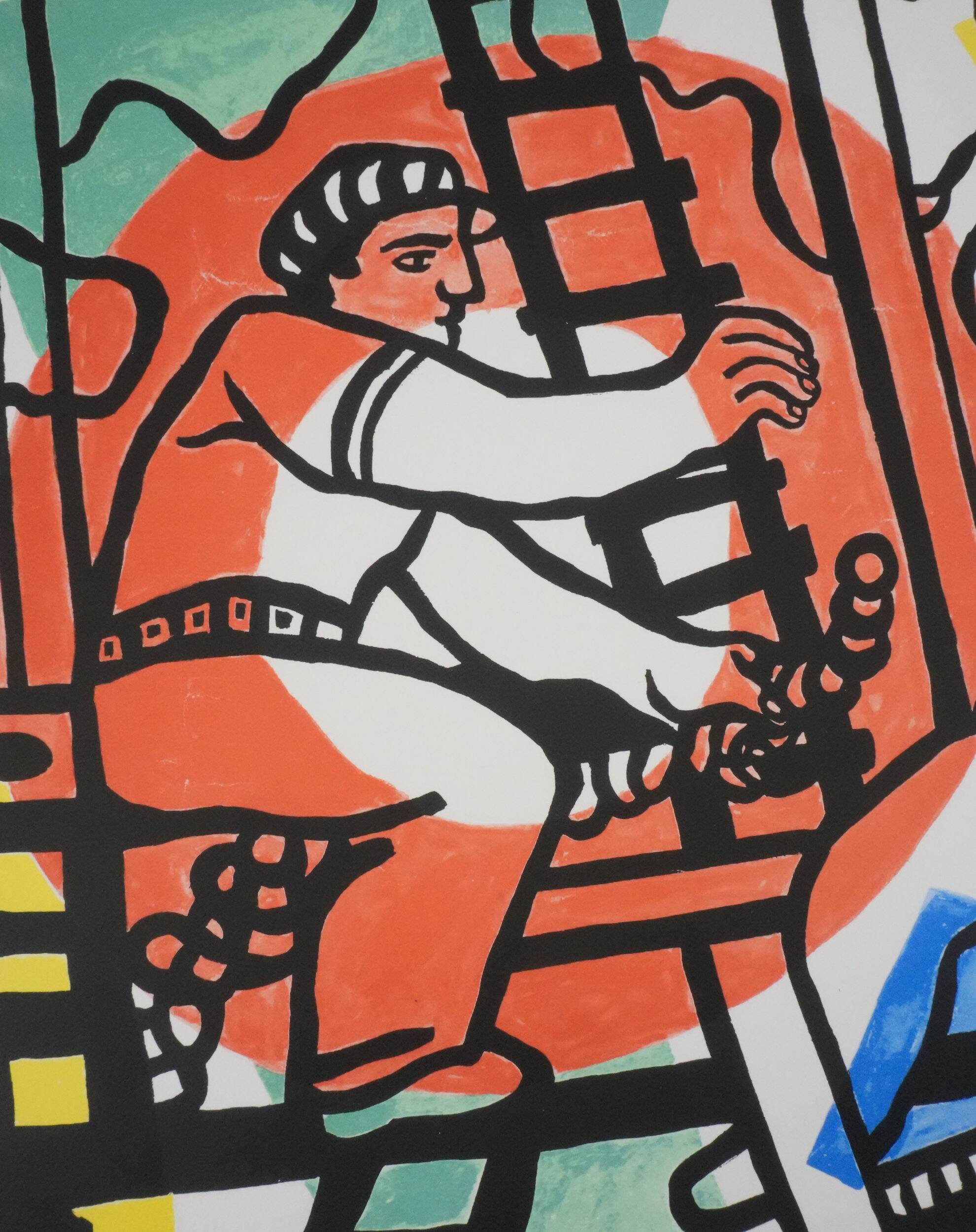 Fernand leger : les constructeurs, lithographie signée