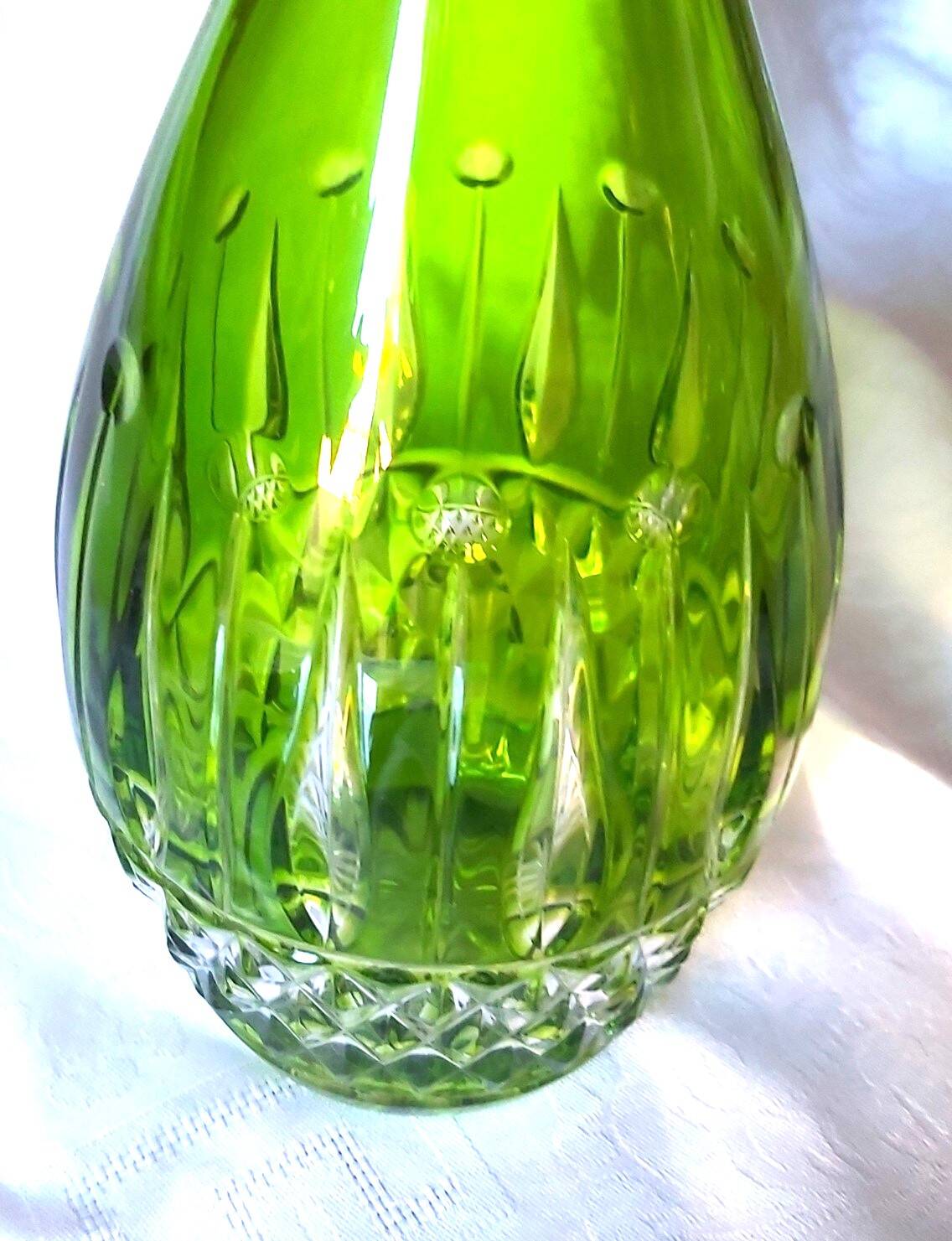 Green Baccarat cut crystal carafe
