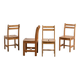 Set of four pine chairs, French work, circa 1970.