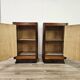Pair of 1930s Art Deco bedside tables in walnut burl with marble top