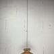 Pencil Split Reed Rattan Bamboo Pendant Lamp, Italy 1970s