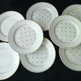 Set of 8 dessert plates in half porcelain of Lunéville model Sylvie