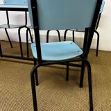Blue formica table & chairs set