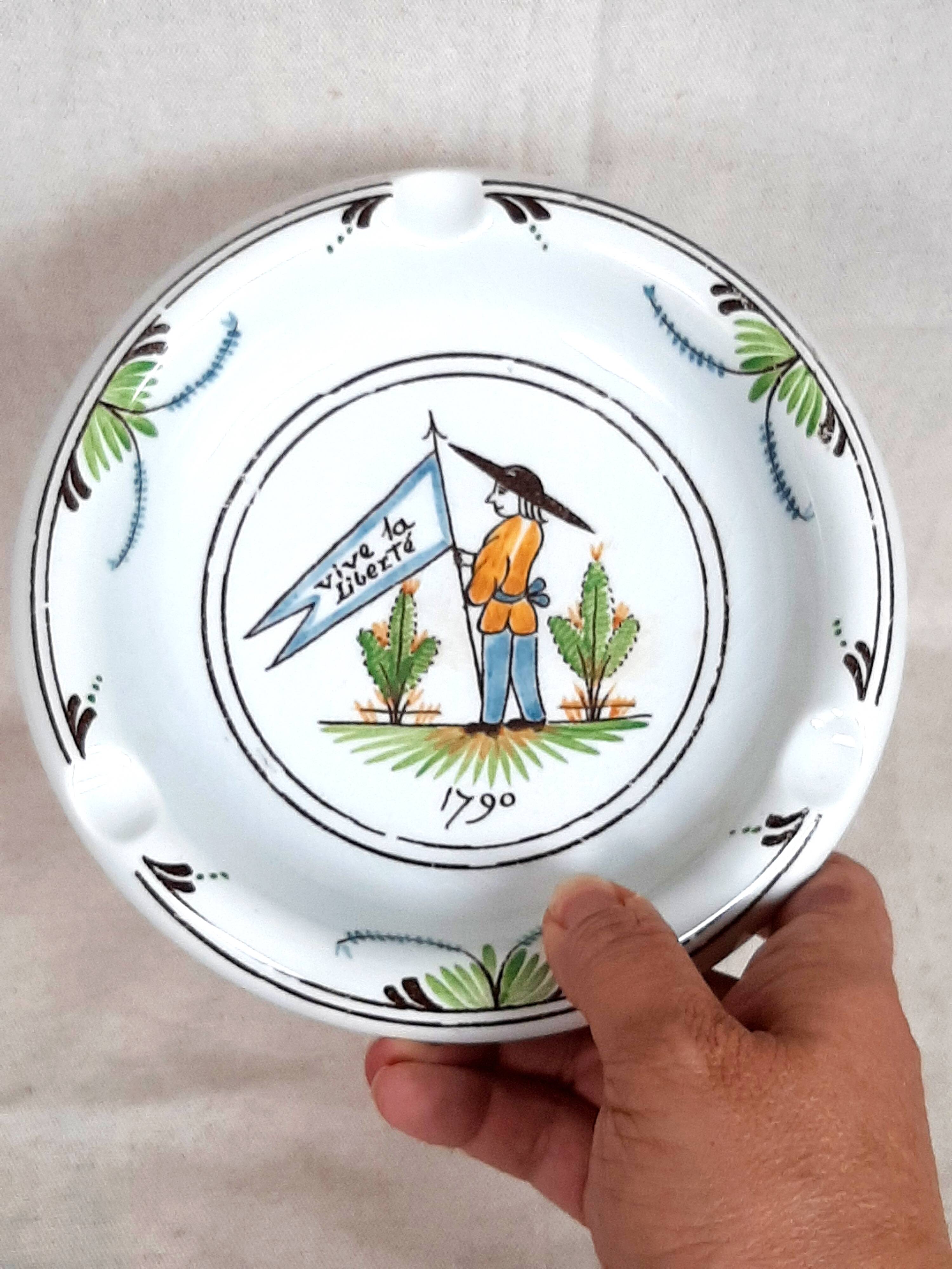 Ashtray in Gien Bicentennial of the French Revolution