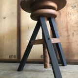 Stool with screws vintage artist painter wood