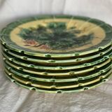 Service de 7 assiettes barbotines raisin Sarreguemines