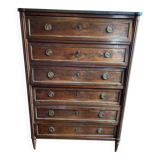 Mahogany and black marble chest of drawers, late 18th-early 19th century