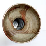 Large vintage enameled stoneware vase