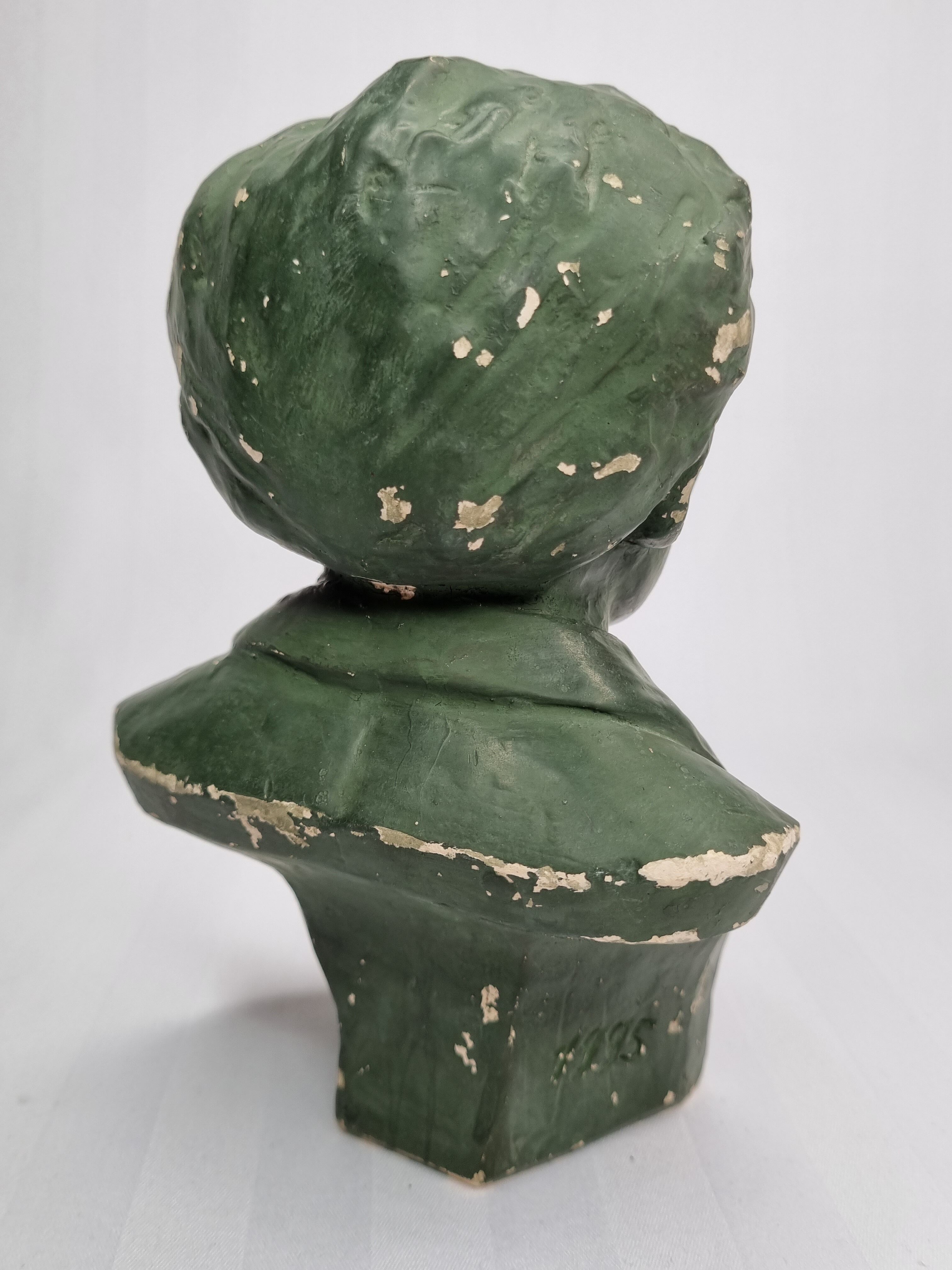 Bust in patinated plaster of the composer Gabriel Fauré, signed, 19 cm