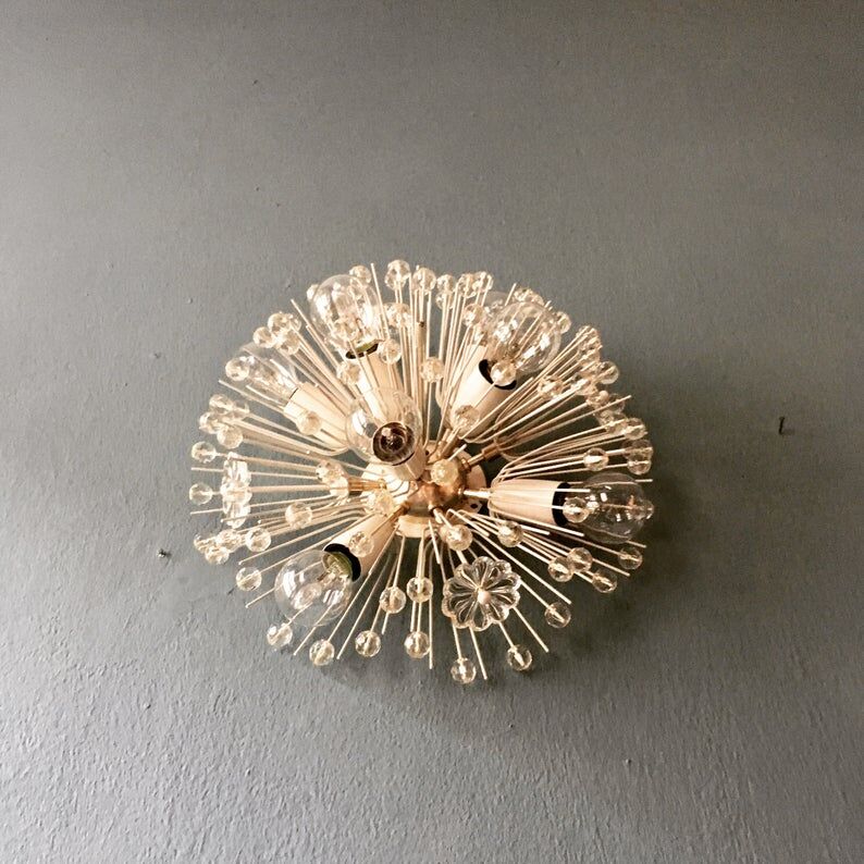 Snowflake wall or ceiling lamp by Emil Stejnar for Rupert Nikoll