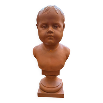 Buste enfant en terre cuite