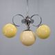 Art Deco chrome and champagne glass chandelier, Czechoslovakia, 1930s