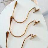 Vintage patère in solid golden brass