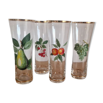 Set of 4 fruit glasses