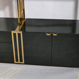 Brass laced library shelf by Kim Moltzer 1970