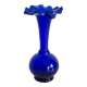 Blue mid-century vase with frills, Europe, 1960s