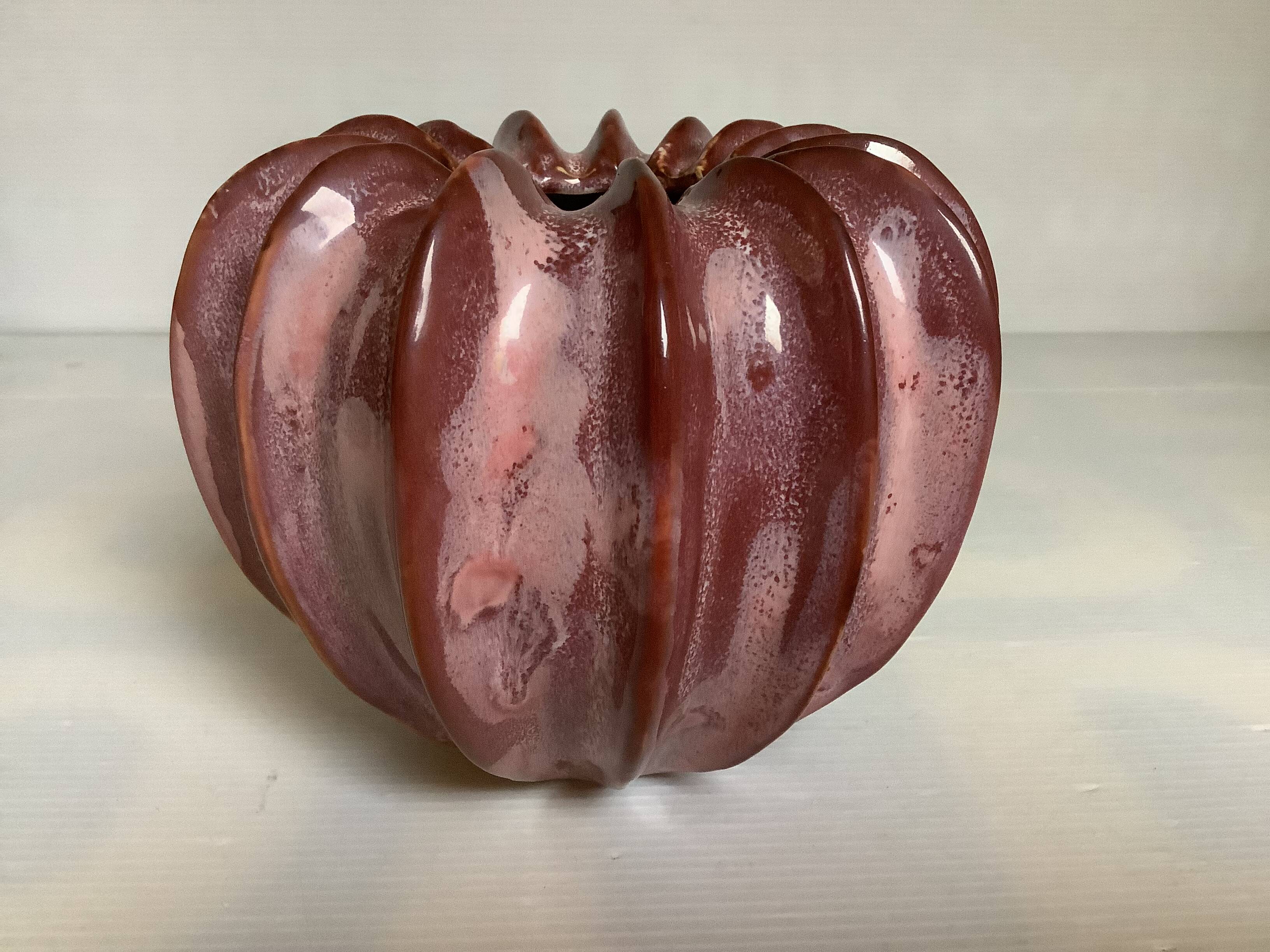Burgundy organic shaped vase