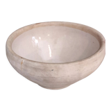 Vintage French salad bowl in white clay