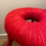 Vintage Ikea red yarn ps eskilstuna stool