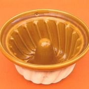 Kouglof mould traditional alsatian ceramic of high fluted and hollowed shape