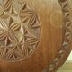 Carved African Hardwood Occasional Table with Geometric Top and Interlocking Legs