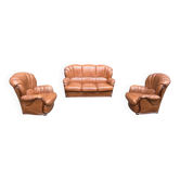 Genuine leather cognac sofa Alberto Nieri Made in Italy