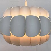 Mid-century white metal Swiss suspension by H. Zender for Temde.