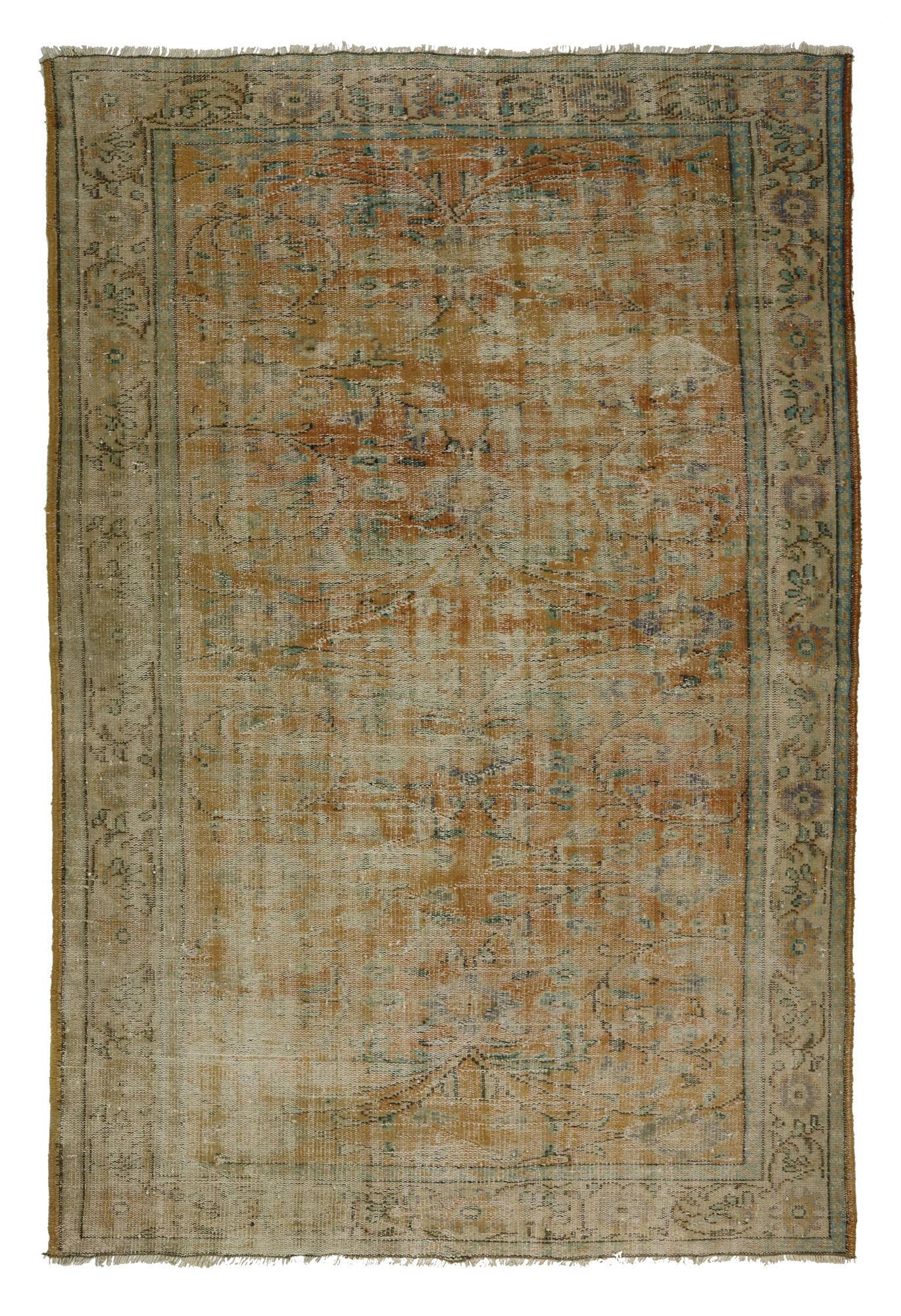 Turkish Anatolian Handmade Vintage Rug 285 cm x 184 cm