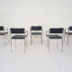 Set of five chrome and leather dining chairs by Aryform, Sweden 1970's