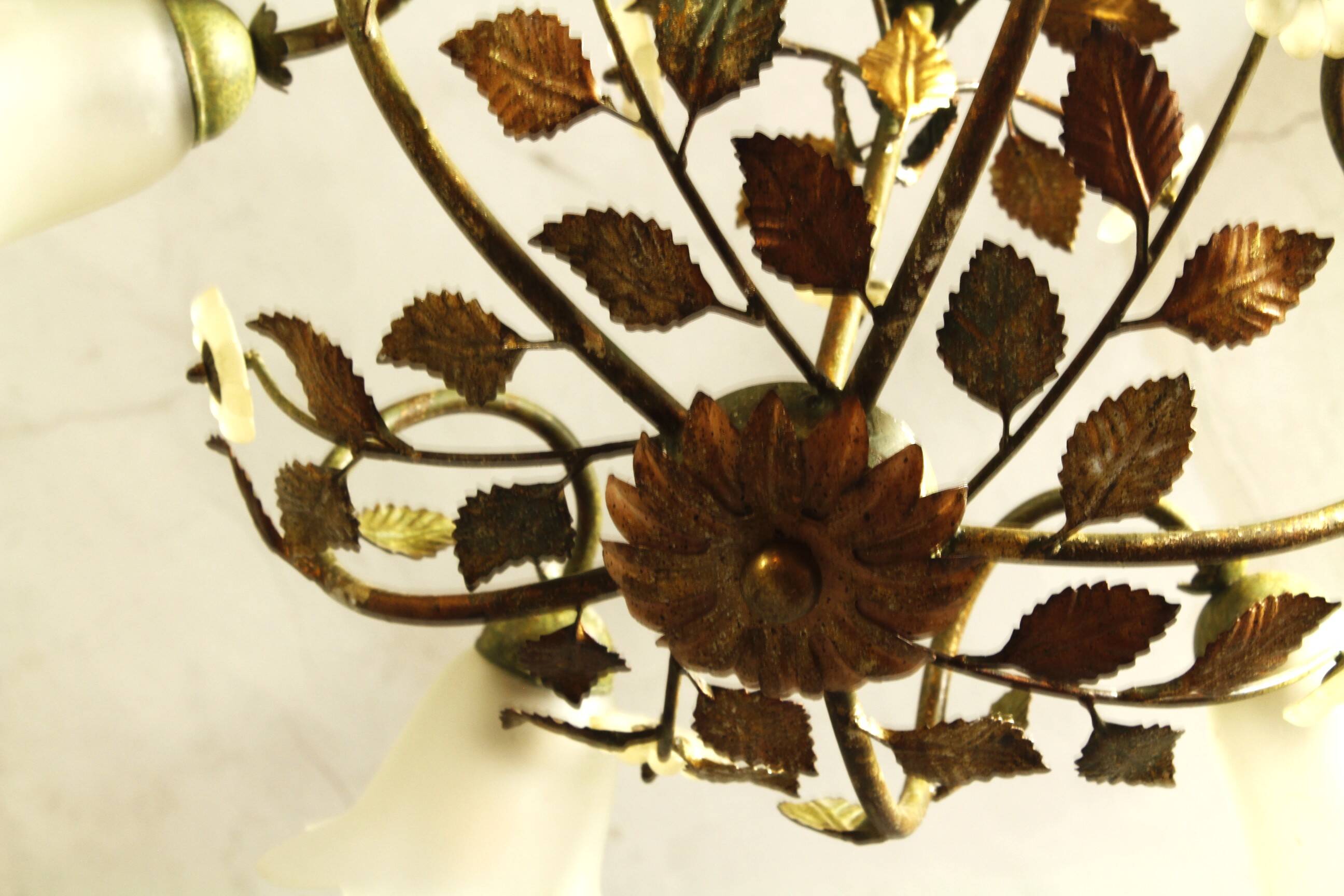 Vintage Floral Pendant Light from W.Müller-München 1980s