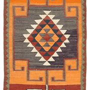 Turkish Handwoven Vintage Herki Kilim 90 cm x 318 cm