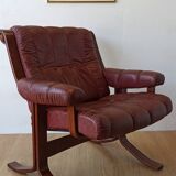 Scandinavian Mid-Century Modern Leather Easy Chairs by Ekornes 1970s.