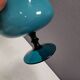 Vintage turquoise glass pedestal bowl Carlo Moretti Italy 1960s