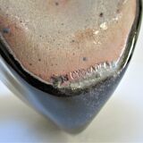 Vase bouteille grès émaillé noir par Roland Zobel