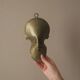 Brass mask wall sculpture African art handmade ethnic tribal decorative object