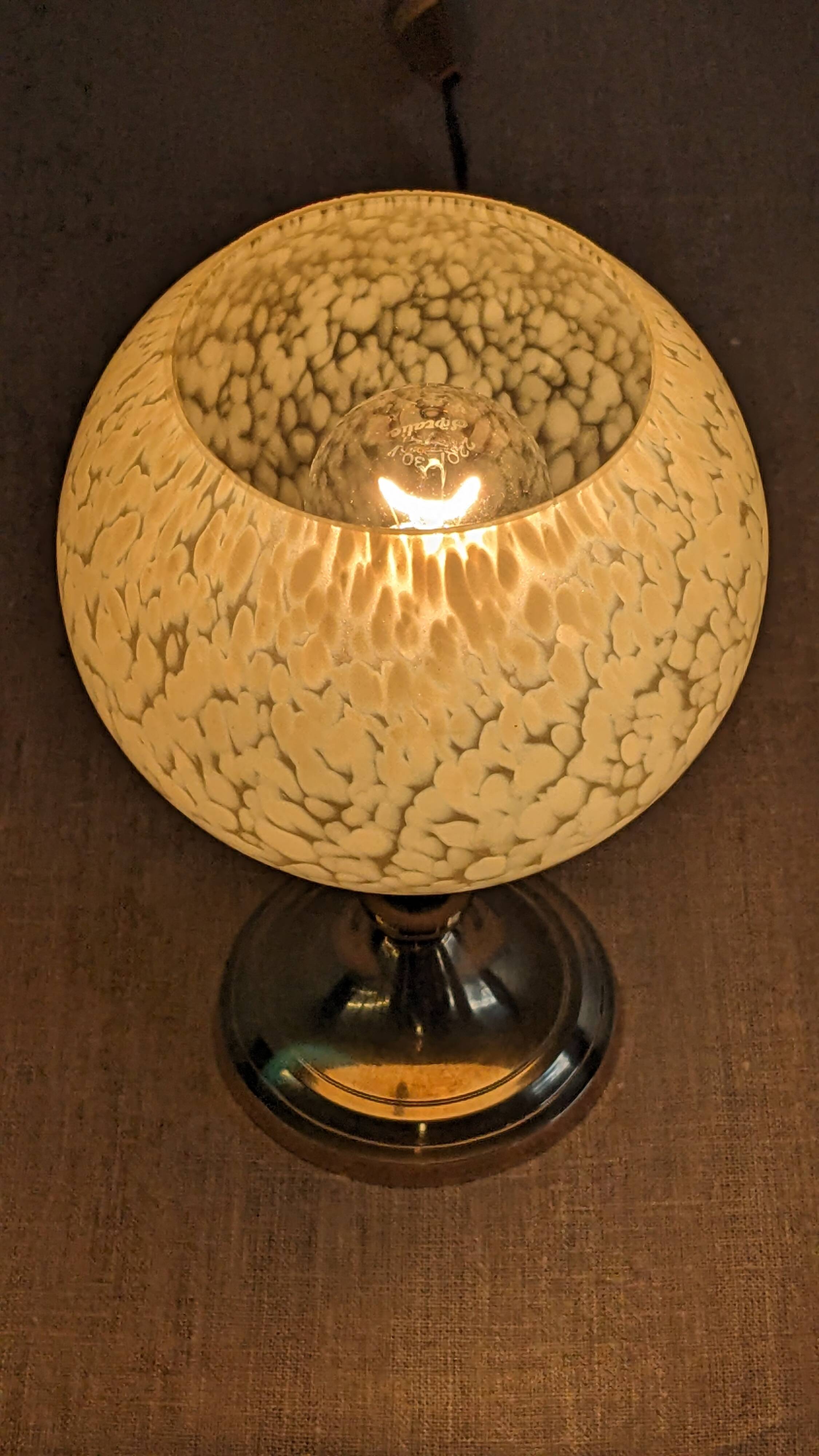 Lampe de chevet ou d'ambiance de style Art déco en verre de Clichy