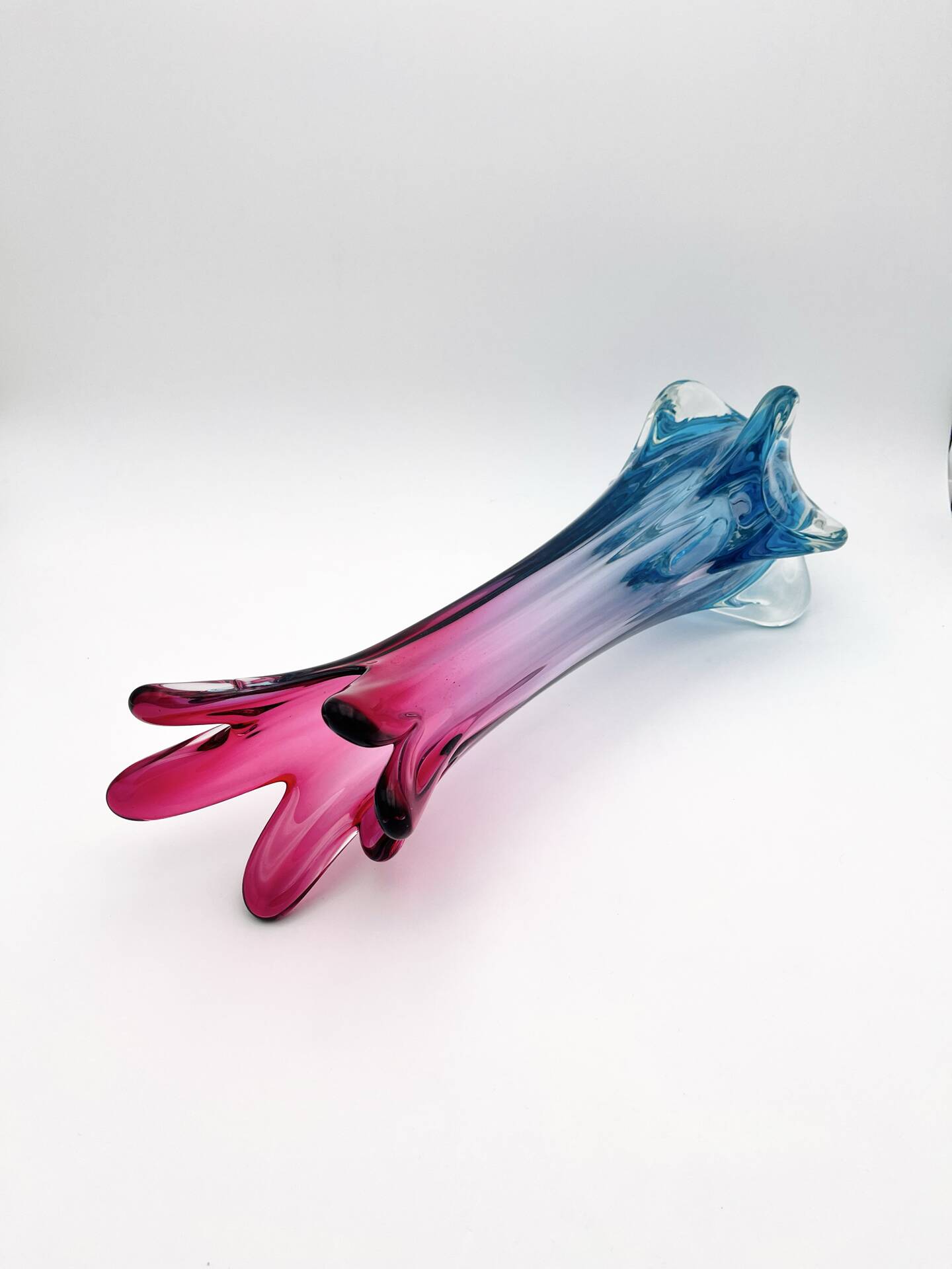 Giant Murano Vase Fratelli Toso Sommerso Gradient 51cm 4.2kg 60s 70s