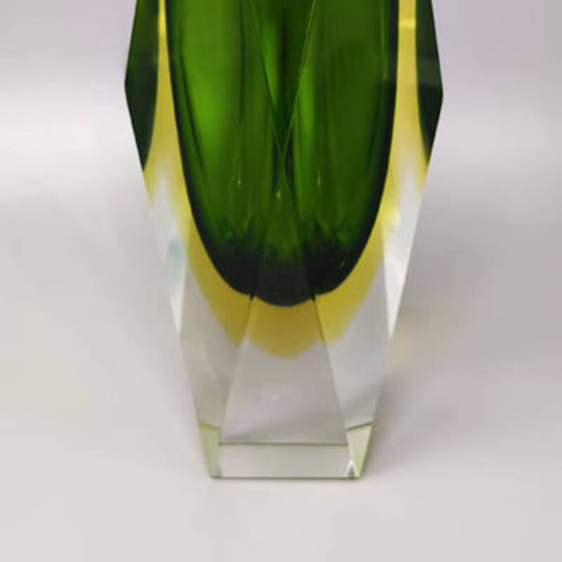 1960s Astonishing Green Vase By Flavio Poli for Seguso. Made in Italy