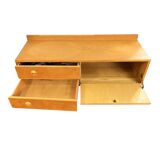Low ash sideboard chest of drawers, Danish design, 1970s.