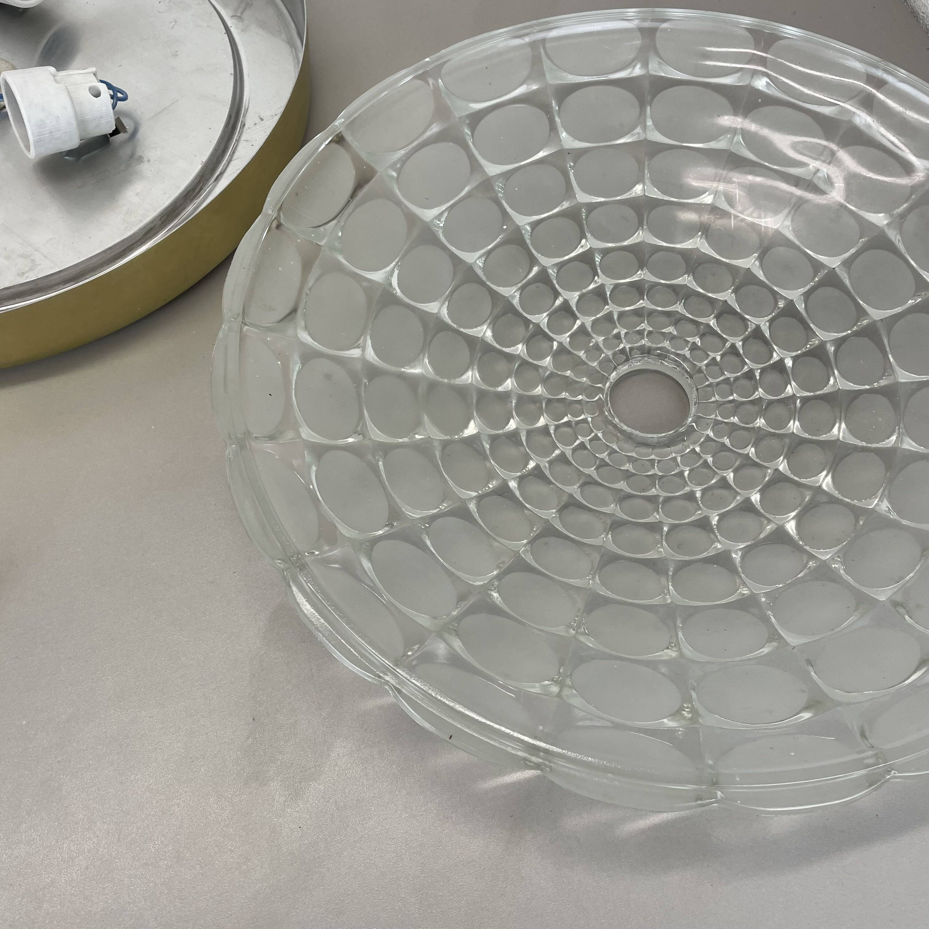 Glass flushmount wall light  peill and putzler lights attrib., germany, 1970s