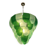 Modern Green Petals Murano-Style Glass Chandelier