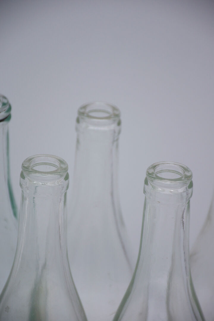 Set of fourteen Lyon glass jars 46cl 1950'