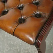 Chesterfield Leather Dining Chairs, Set of 6