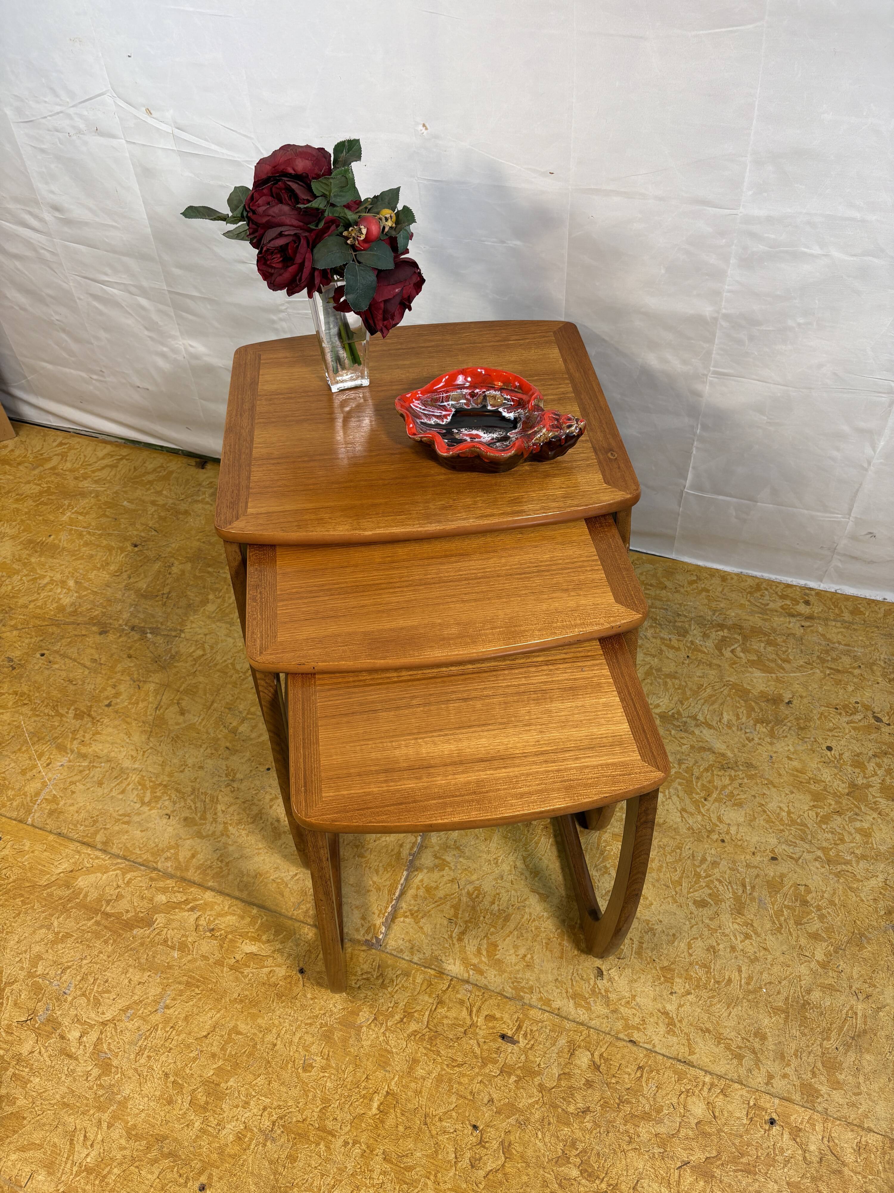 Mid century retro vintage teak Nest of Tables by Nathan 1960 British Qualit