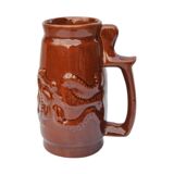 Ceramic brown mug, SPiLA Bolesławiec, Poland, 1970s.