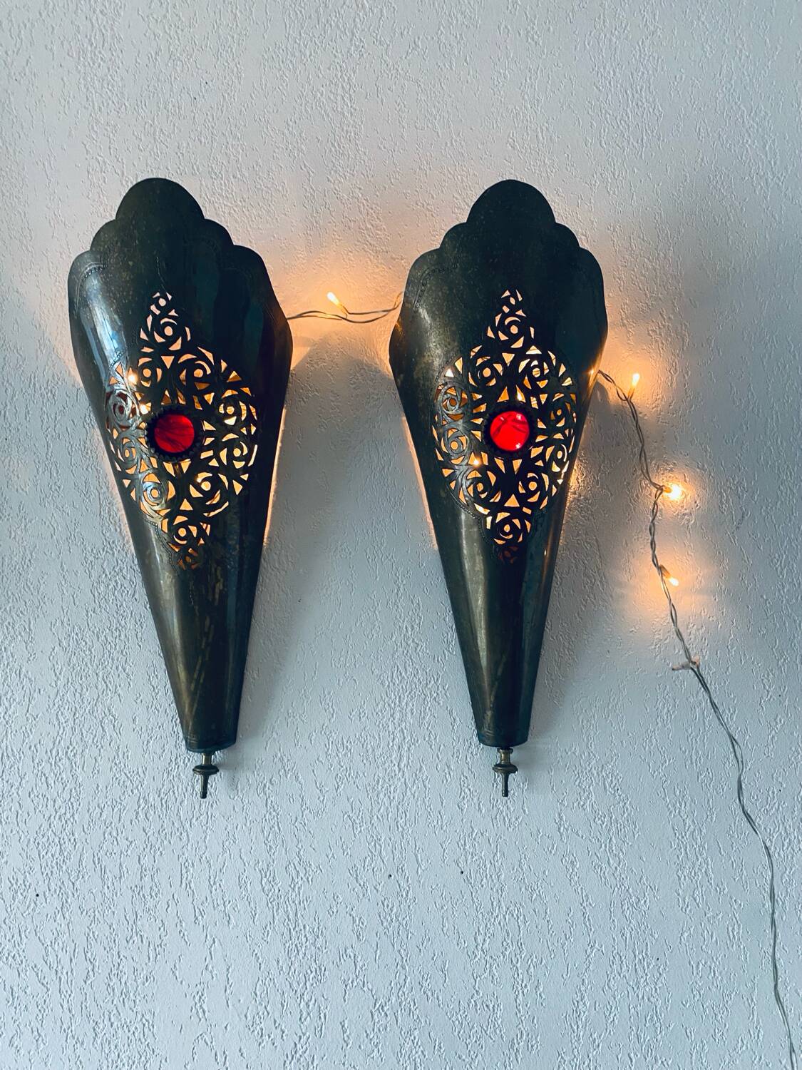 Pair of oriental wall lanterns