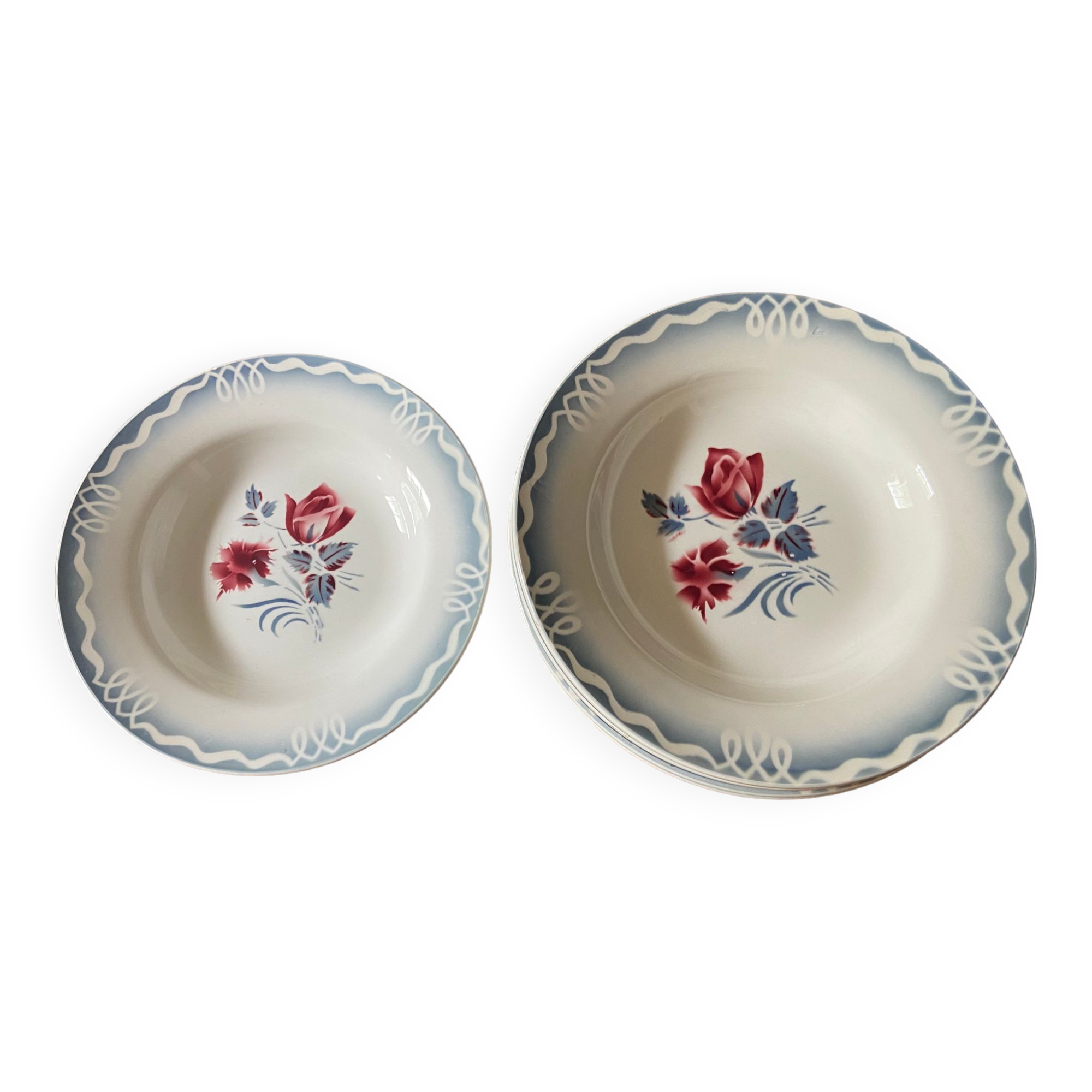 12 hollow plates DIgoin-Sarreguemines model Marinette