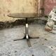 Adjustable coffee table in smoked glass, steel and stainless steel from the 70s